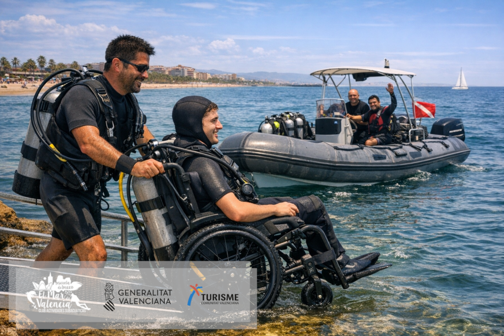Buceo adaptado en Valencia para personas con movilidad reducida